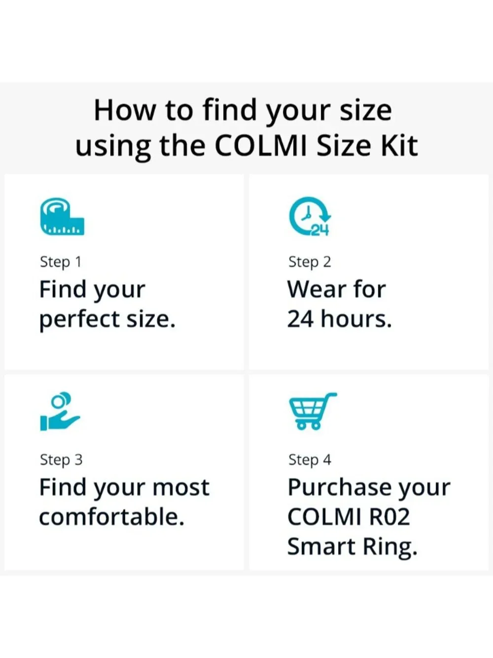 COLMI Smart Ring Sizing Kit Finger Measure Tool Size 6-12 Fitness Tracker Sizer